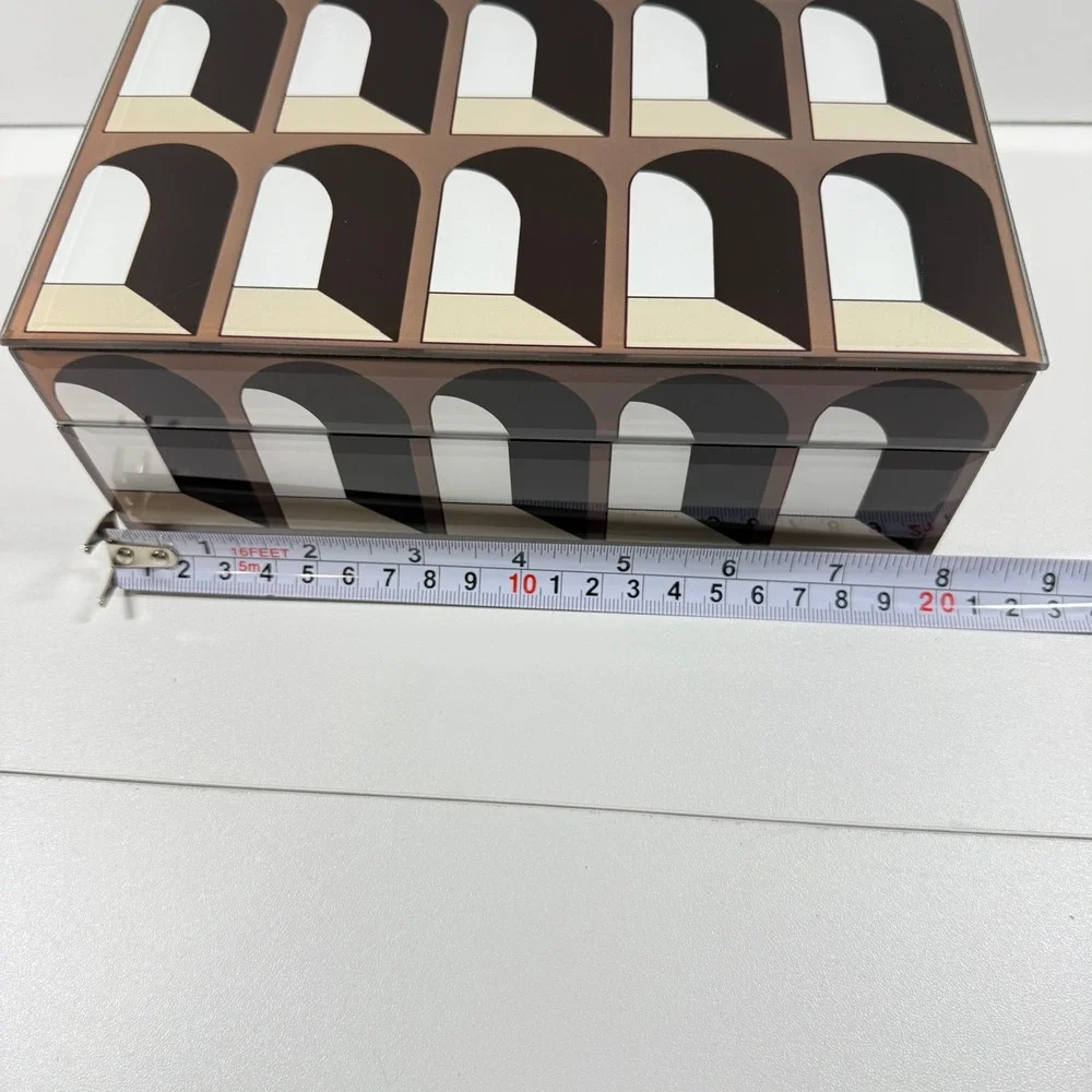 Richmond Interiors Vaya Small Storage Box Glass Jewelry Geometric Arch Arcade 8